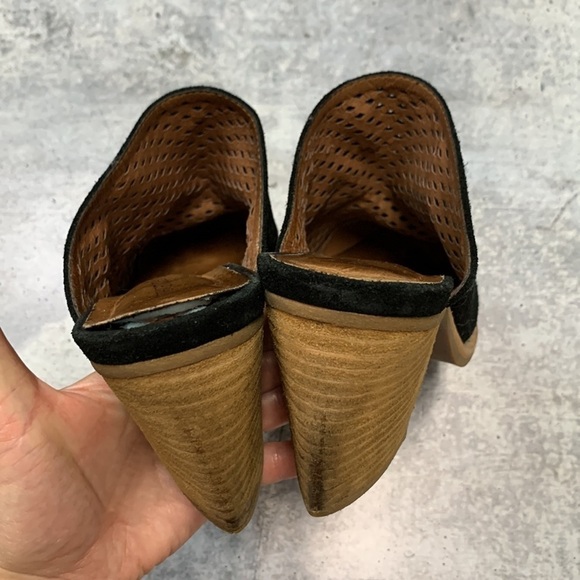 Jeffrey Campbell Perforated Suede Leather Heeled Western Mules 9 - Picture 8 of 12
